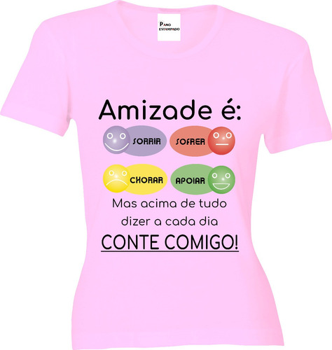 Camiseta, Baby Look, Regata, Cropped Amizade É