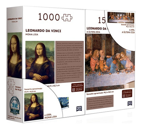 Monalisa E A Última Ceia Quebra-cabeça Combo 1500 E 1000 Pcs