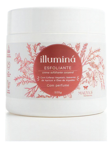  Creme Esfoliante Corporal Massagem Estética Profissional Apricot Illuminá 500g Massoterapia Vitamina E Renovação Celular Hidratante