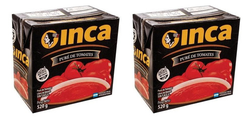 Pack X2u Puré De Tomates Sin Tacc Tetra Brik Inca 520 G