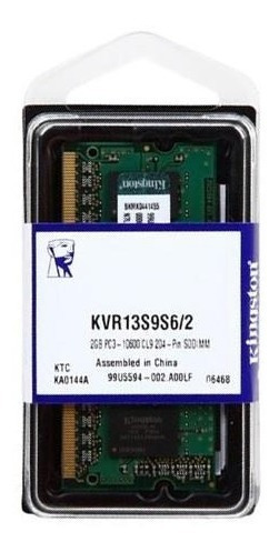 Ram Kvr13s9s6/2 Kingston 2gb Pc3-10600 Ddr3-1333mhz Non-ecc 