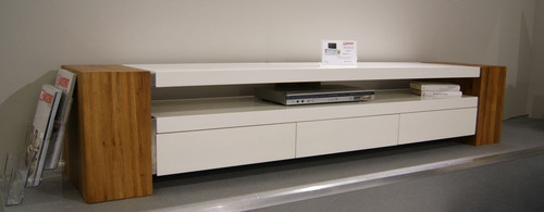 Imagen 8 de 8 de Mueble De Tv Moderno Lacado Y Madera Natural Ref: Lan