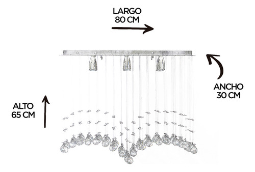 Candil Colgante de Cristal Cortado Gamalux Williams Krystal Gaviota de 6 Luces GU10 Cromado