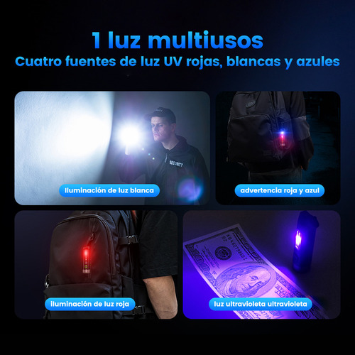 Philips Linterna Led Recargable 200lm Luz Violeta Detector De Billetes 100m Pequeña Con Regla Abrecajas Ultraligera Sfl-1121