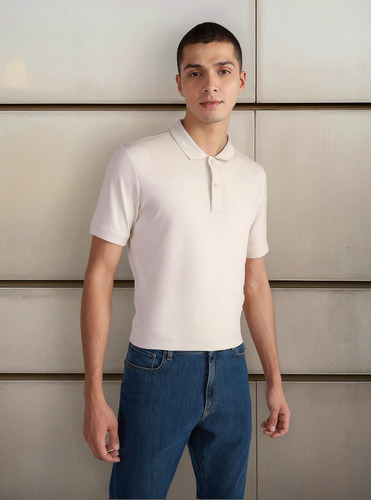 Polera Smooth Slim Beige Calvin Klein