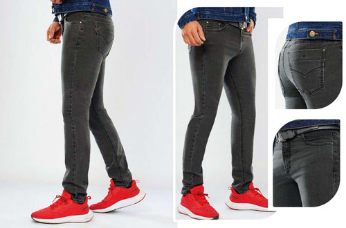Imagen 1 de 1 de Jean Hombre Lycrado Gris Bota Regular Gran Jeans