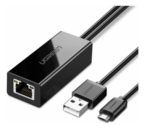 Adaptador Ethernet Ugreen Para Chromecast Micro Usb A Rj45