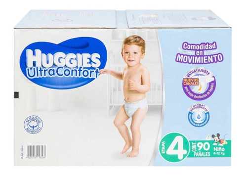 Pañales Etapa 4 Huggies Ultraconfort Con 90 Piezas Para Niño