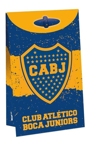 Bolsitas De Papel X 8u Boca Juniors Con Solapa 10 X 20 Cm. 