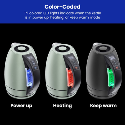 Tetera Eléctrica 1.8l Control Temperatura Led Verde