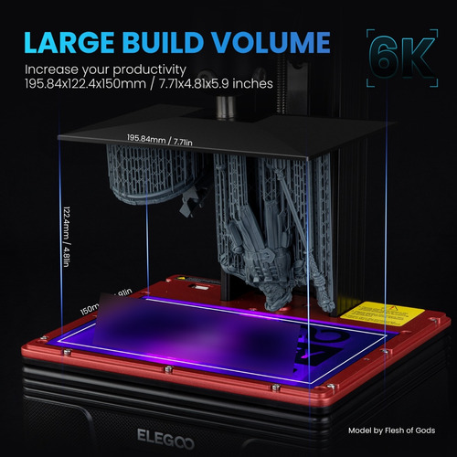 Impressora 3d Sla Resina Elegoo Mars 4 Max - Resolução 6k