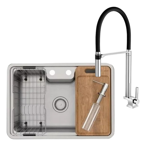 Kit Cuba Gourmet Com Torneira Bica Alta Doc Cozinha Docol