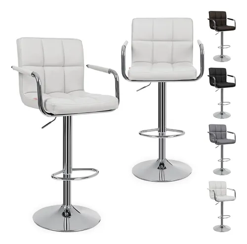 comprar Set 2 Bancos Altos Cocina Barra Silla Apoyabrazos Mueblick