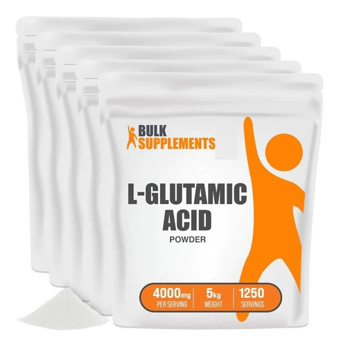 Bulk Supplements | Polvo Acido L-glutámico | 5kg | 1250 Serv