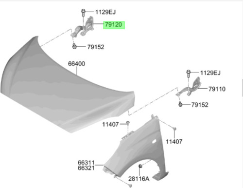 Bisagra Capot Derecha Para Original Hyundai Atos 2020
