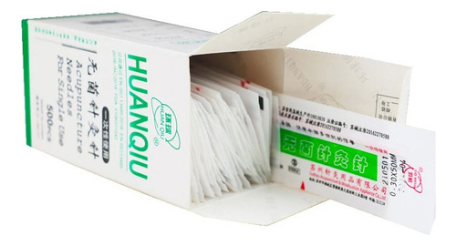 500pzs Agujas Acupuntura Puncion Seca Huanqiu 0.25x40mm Caja