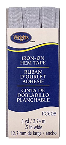Wrights Silver Iron-on Hem Tape 1/2  X3yd