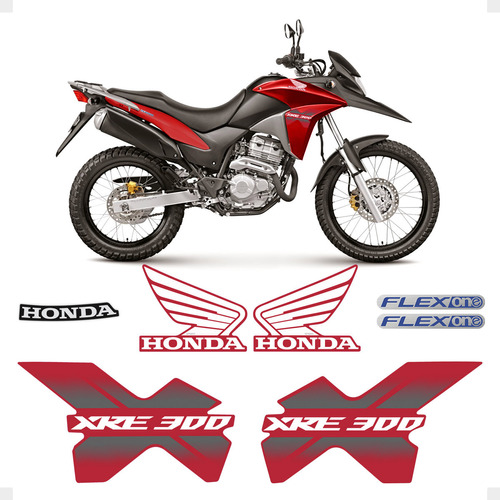Adesivos Honda Xre 300 2013 2014 2015 Moto Vermelha Genérico