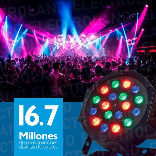 Luz Proton Par 18 Led Alta Luminosidad Rgb Audioritmico Dmx