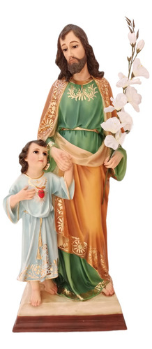 Hermosa Figura De San Jose Con Niño  De 104 Cm.