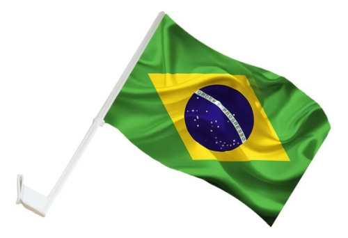 Kit 4 Bandeira Do Brasil Para Vidro Do Carro Em Poliéster