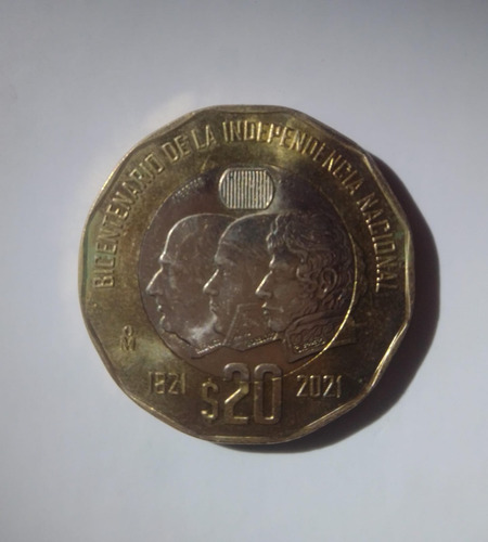 Moneda Dorada $20 Bicentenario Independencia Nación Mexicana