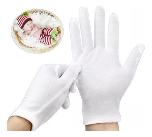 Guantes Blancos Algodón 10pz Para Escolta Protección Laboral