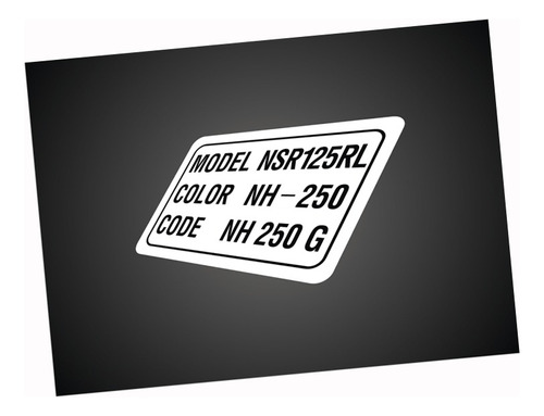 Calco Honda Nsr 125 / Codigo De Color
