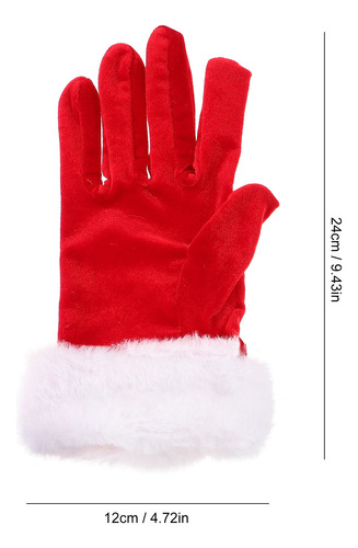 1 Par De Guantes Cortos Navideños De Papá Noel