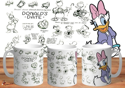 Taza - Tazón De Ceramica Disney Daisy Donald Creacion 4k Art