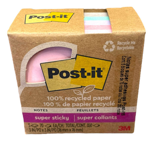 Notas Adhesivas 3m Post It Cubo 3x3 Colores Pastel 350 Hojas
