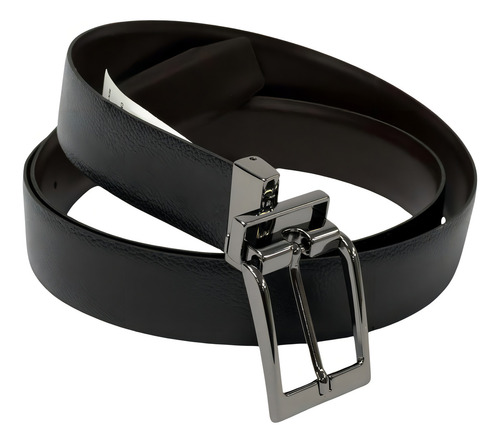 Cinto Fasolo G396161 Couro Natural Reversível 2 Em 1 Preto Tamanho 115