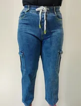 Comprar Jeans De Dama  Con Bolsillos En Los Costado  Y Ancho