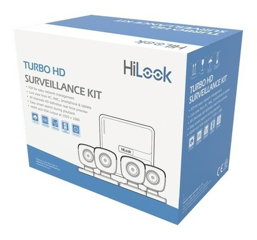 Kit Video Vigilancia Hi-look 4 Camaras Dvr 4 Canales 8w 720p