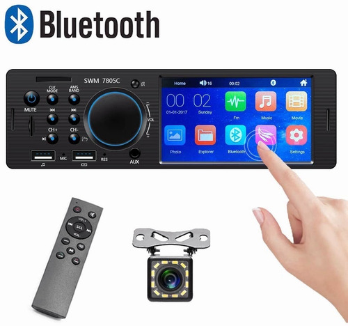 Imagen 1 de 9 de Reproductor Auto Estereo Pantalla Táctil 4.1 Mp5 Bt + Camara