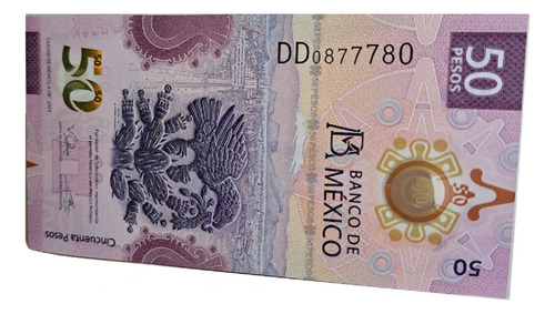 Billete 50 Pesos Del Ajolote Serie Dd Palindromo O Radar