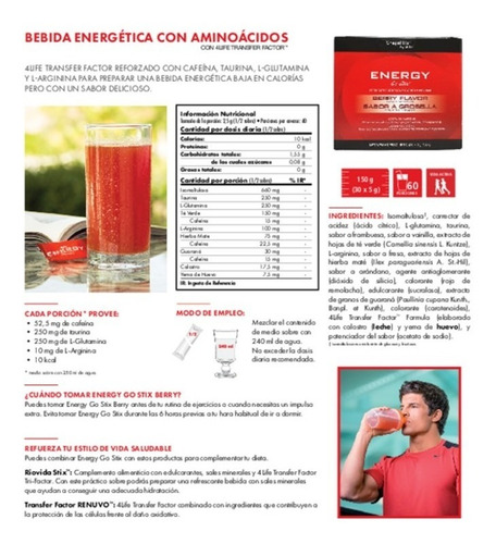 4life Plus Transfer Factor Tf Plus + Energy Energía Natural