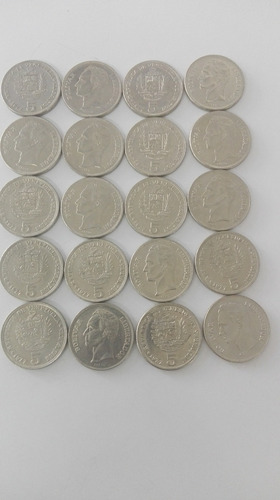 Monedas De 5 Bolívares Año-1973-1977, No Vigentes.