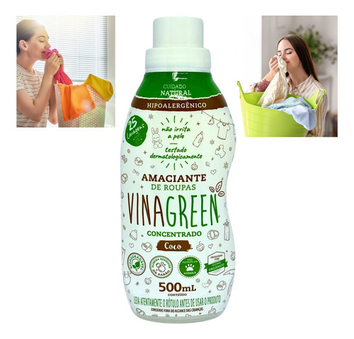 Amaciante De Roupas Vegano Vinagreen Coco 500 Ml