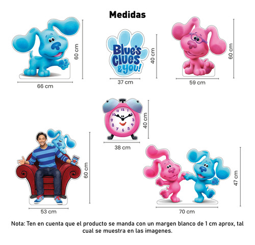 Figuras Pistas De Blue Base Rígida Kit 6 Pzas Coroplast