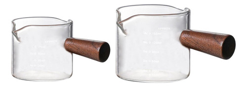 2x Taza Medidora De Vidrio Boquillas Dobles Resistente A