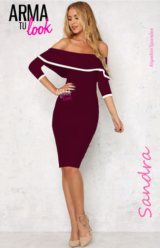 Vestido Sandra Rumbero Oficina Coctel Arma Tu Look