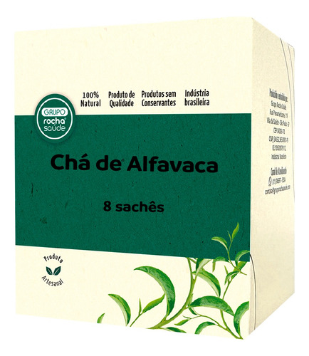 Chá Rocha Saúde ervas em sachê Chá de Alfavaca 20 g 8 u