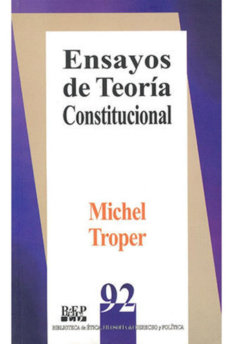 Libro.- Ensayos De Teoria Constitucional