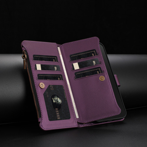 Funda Tipo Cartera De Piel Con Cierre De 9 Ranuras Para Realme Serie 6/7/8, 6 Colores, Correa De Muñeca, Desmontable, Función Atril