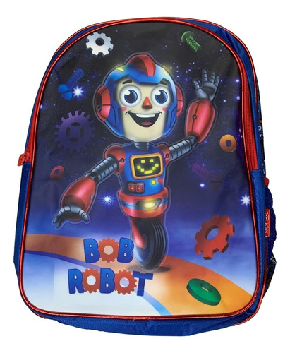 Mochila Escolar De Costas Bob Robot - Rocie Cor Azul Desenho do tecido Liso