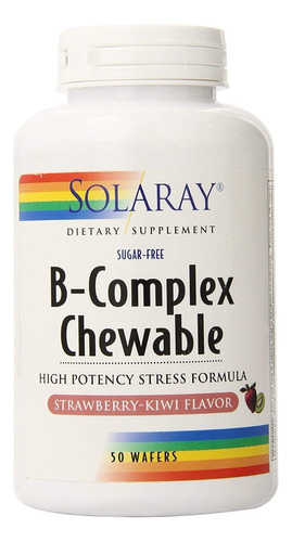 Vitamina B Complex 250 Mg Solaray 50 Masticables Sabor Frutilla