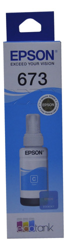 Botella De Tinta Epson T673 Cian Para L800, L850 Y L1800