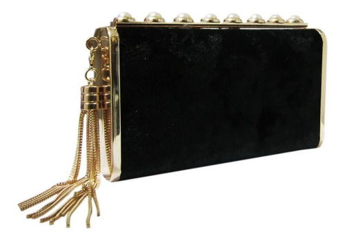 Clutch Fiesta Velnake Terciopelo C/broche Dorado Aperlado