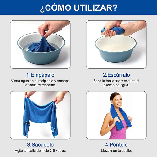 3 Toallas Frías Para Deporte - Absorbe Sudor Al Instante